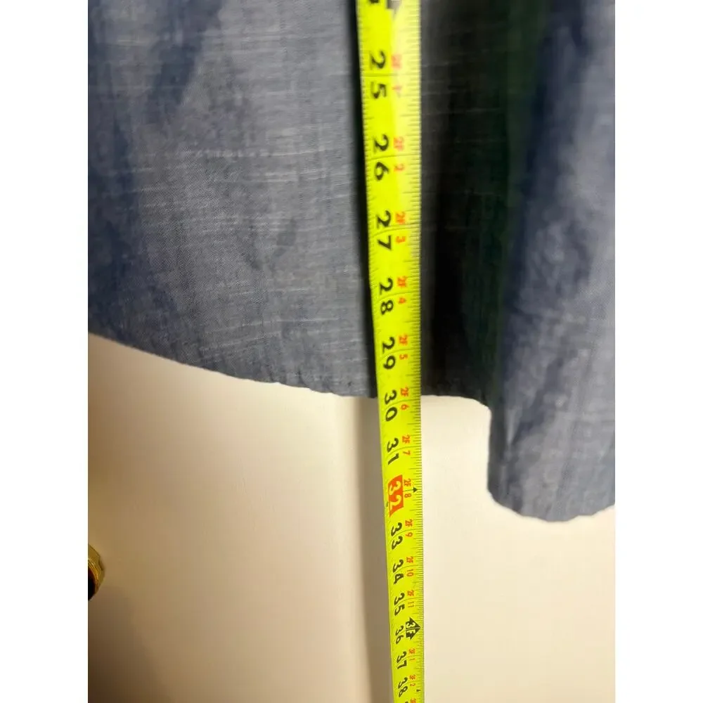 Banana Republic Shirt Men Medium Blue Soft Wash Slim Fit Short Sleeve Button Dow